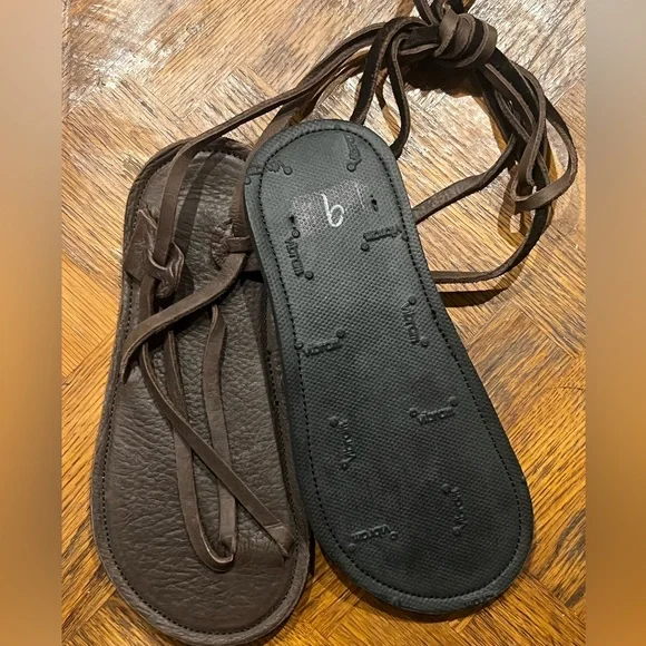 Brown Leather Gladiator Sandals - Picture 2 of 2